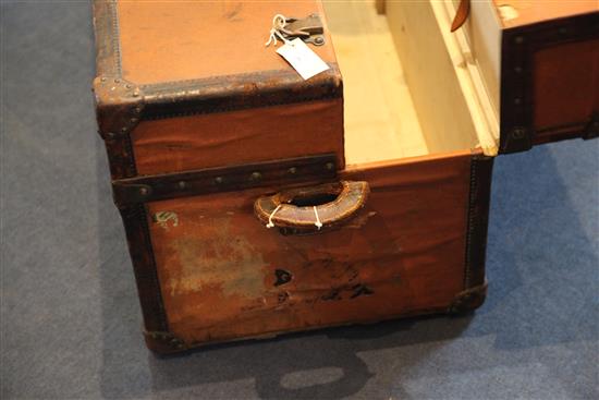 An early 20th century Louis Vuitton cabin trunk, W.3ft 4in.